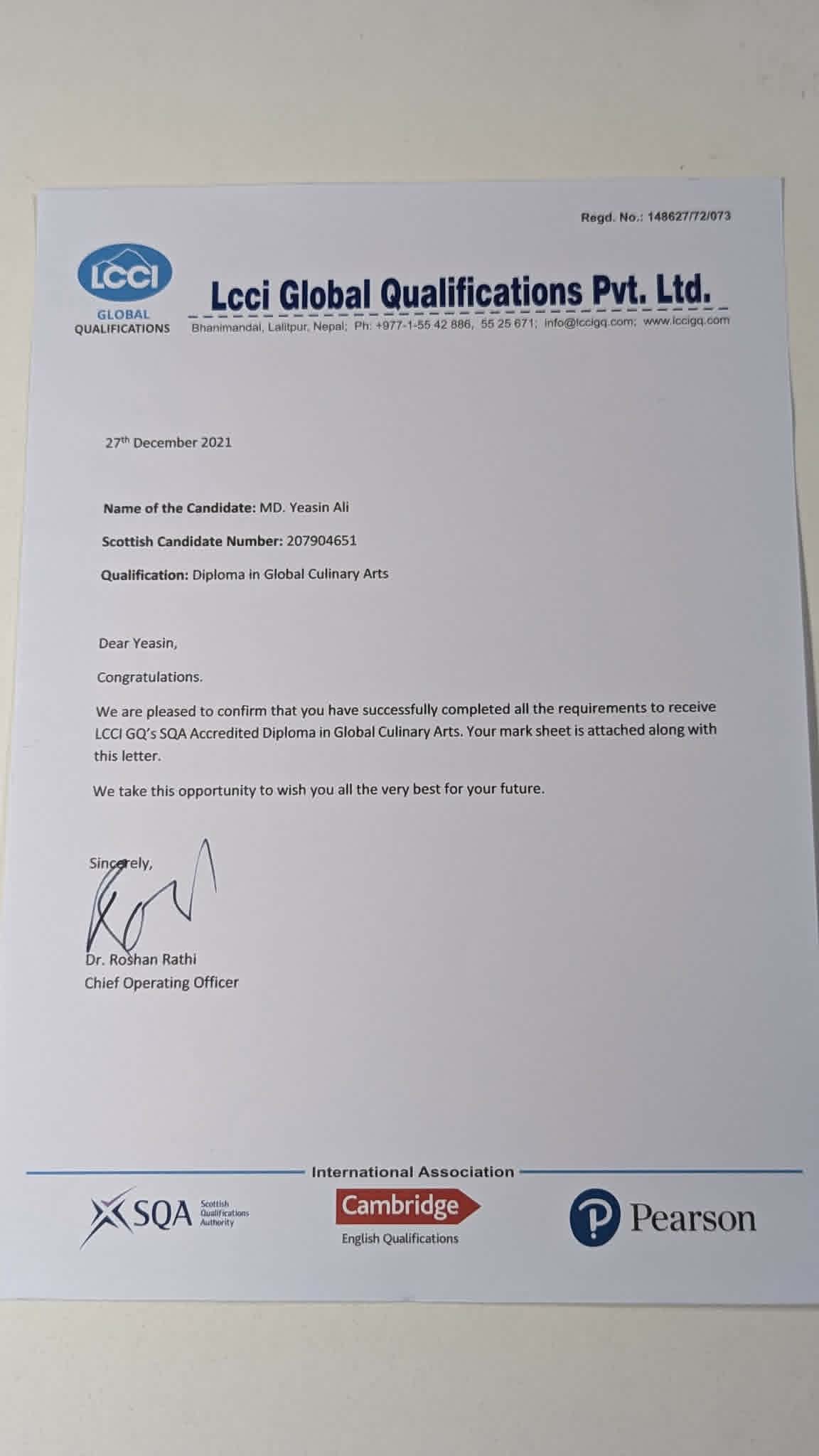 Certificate