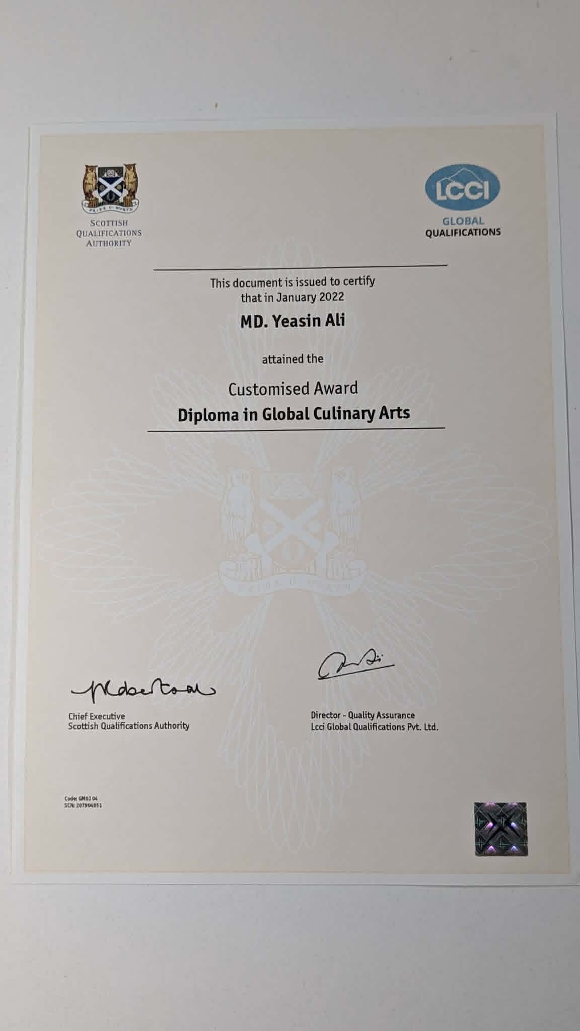 Certificate