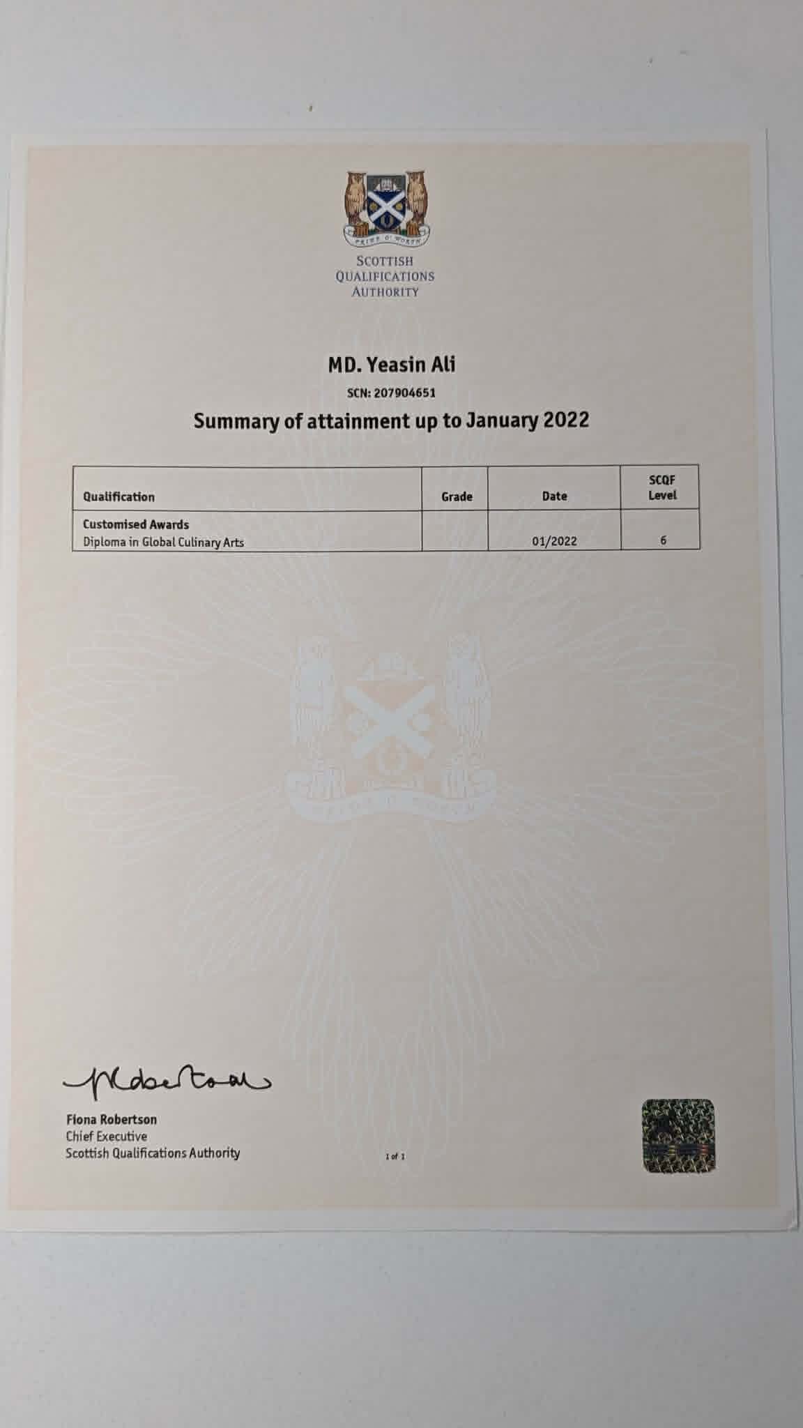 Certificate